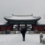 Gyeongbokgung Palace on a clear winter morning in Seoul in December