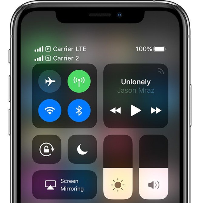 iPhone cellular settings showing a US line and a Korea eSIM